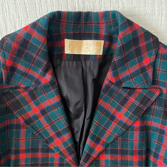 Vintage Pendleton Tartan Plaid Wool Blazer - Picture 2 of 8